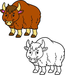 illustration coloring page of happy cartoon character for children, coloring and scrap book