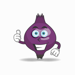 Purple Onion mascot character with smile expression. vector illustration