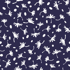vector seamless background pattern with funny simple flowers dandelion
for fabric, textile