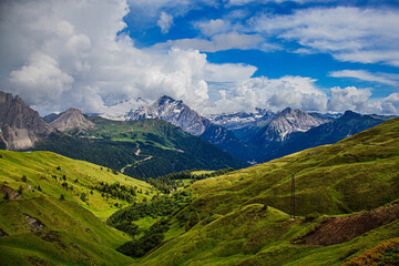 landscape forest in trentino with dolomiti mountain