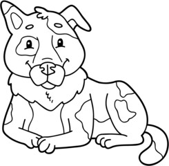 Vector illustration of cute cartoon dog character for children, coloring and scrap book