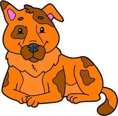 Vector illustration of cute cartoon dog character for children and scrap book