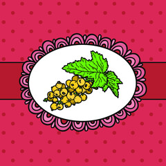Vector example of using hand drawn berries and doodle frame