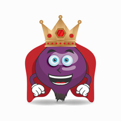 The Purple Onion mascot character becomes a king. vector illustration