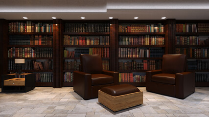 テレビ会議背景用 Zoom会議背景用 Cg 部屋 ラウンジ 本棚 書斎 Video Conferencing Wall Mural Kx59