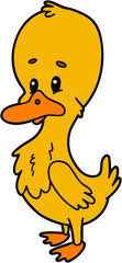 Vector illustration of cute cartoon duck character for children and scrap book