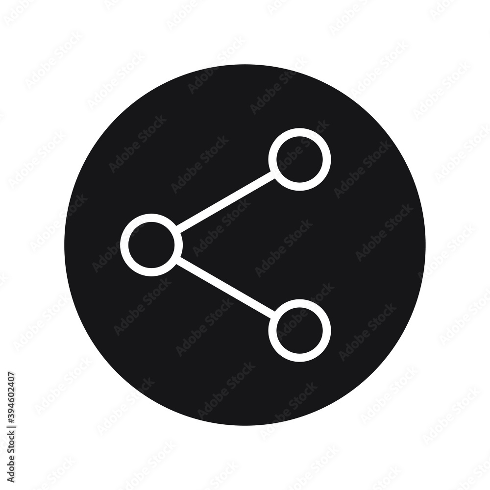 Poster share vector icon. round shape link symbol button. social media interface sign. flat web and applica