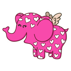 Vector illustration of adorable cartoon elephant
