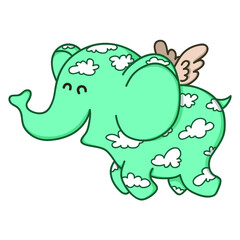 Vector illustration of adorable cartoon elephant