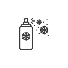 Christmas snow spray line icon. linear style sign for mobile concept and web design. Artificial snow spray outline vector icon. Symbol, logo illustration. Vector graphics