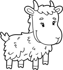 Vector illustration of cute cartoon  character for children, coloring page