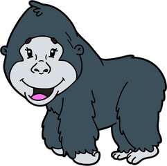 Vector educational illustration of cute cartoon animal character for children and scrap book