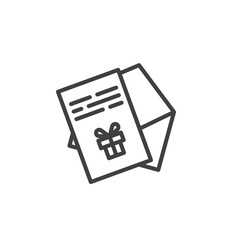 Wish list with gift box line icon. linear style sign for mobile concept and web design. Christmas wish list outline vector icon. Symbol, logo illustration. Vector graphics