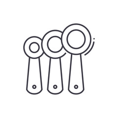 Measuring spoons icon, linear isolated illustration, thin line vector, web design sign, outline concept symbol with editable stroke on white background.