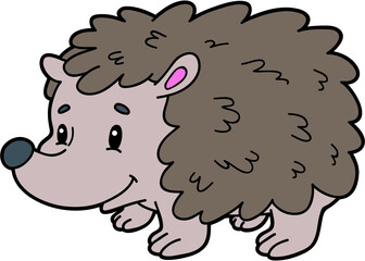 Vector educational illustration of cute cartoon animal character for children and scrap book