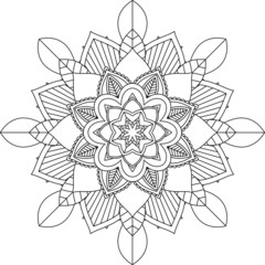 Easy Mandala coloring book simple and basic for beginners, seniors and children. Set of Mehndi flower pattern for Henna drawing and tattoo. Decoration in ethnic oriental, Indian style.