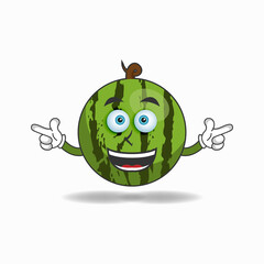 Watermelon mascot character with smile expression. vector illustration