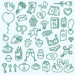 vector doodle collection of hand drawn icons