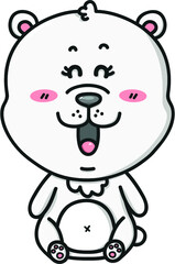 Vector illustration of happy cartoon polar bear