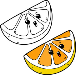 Vector illustration coloring page of cartoon character for children, coloring and scrap book