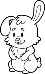 Vector illustration coloring page of cartoon character for children, coloring and scrap book