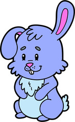 Vector educational illustration of cute cartoon animal character for children and scrap book