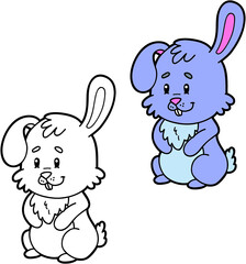 Vector illustration coloring page of cartoon character for children, coloring and scrap book