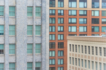 Fototapeta na wymiar Brick building facades in downtown San Francisco, California, USA