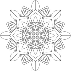 Easy Mandala coloring book simple and basic for beginners, seniors and children. Set of Mehndi flower pattern for Henna drawing and tattoo. Decoration in ethnic oriental, Indian style.