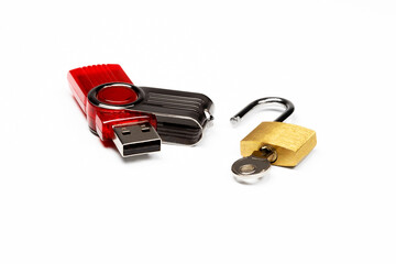 Flash drive and padlock