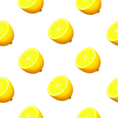 Seamless Pattern Abstract Elements Yellow Lemon Food Vector Design Style Background Illustration