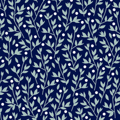 Vector seamless background pattern with abstract plants