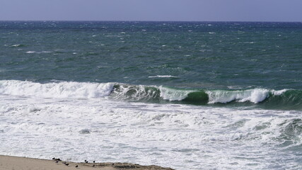 waves strong storm the pacific ocean Los Angeles