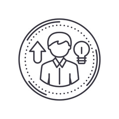 Personal idea icon, linear isolated illustration, thin line vector, web design sign, outline concept symbol with editable stroke on white background.