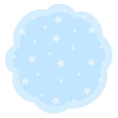 Abstract background. Asterisks. Cartoon flat style. Soft rounded clouds. The composition is round. Isolated over white background. Illustration vector