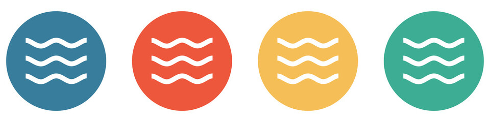 Bunter Banner mit 4 Buttons: Wasser oder Wellen