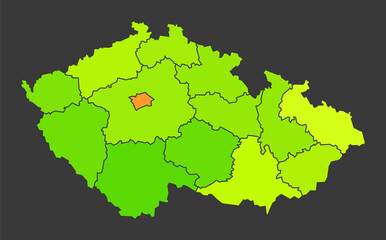 Czech Republic population heat map as color density illustration