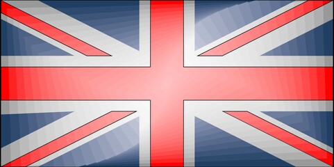 Fototapeta na wymiar United Kingdom Gradient Flag - Illustration, Three dimensional flag of United Kingdom