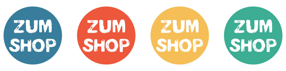 Bunter Banner mit 4 Buttons: Zum Shop