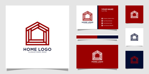 Fototapeta na wymiar Home home Logo Design Template vector with business card design