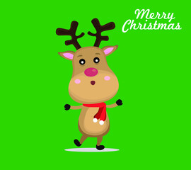 Funny Dabbing Reindeer Vector Cartoon. Santa helper dancing having fun ready for party