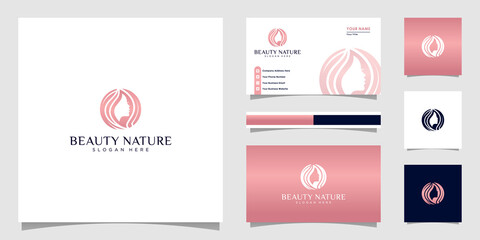 beauty nature logo vector design premium