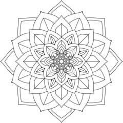 Easy Mandala coloring book simple and basic for beginners, seniors and children. Set of Mehndi flower pattern for Henna drawing and tattoo. Decoration in ethnic oriental, Indian style.