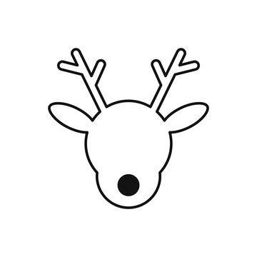 Christmas reindeer character isolated icon. Rudolph, wild.