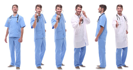 group of medical doctors standing in a row