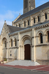 Fototapeta na wymiar sainte-croix church in saint-lô in normandy (france)