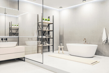 Luxury white bathroom interior