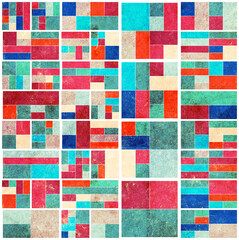 Retro Vintage Grunge Geometry Colorful Pattern 