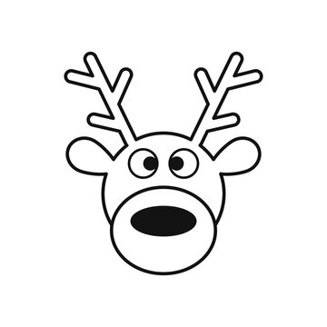 Deer head.Reindeer head isolated on white background, vector illustration.Christmas Design