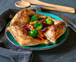 Low carb Dinner with roasted chicken